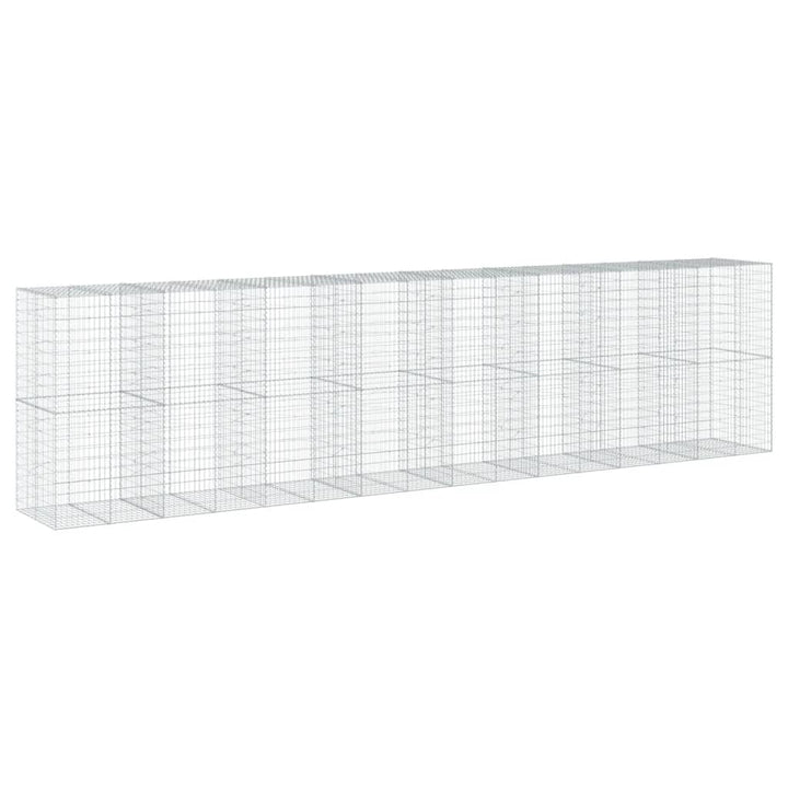 gabionkurv med cover 800x100x200 cm galvaniseret jern