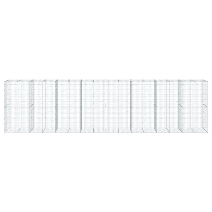 gabionkurv med cover 800x100x200 cm galvaniseret jern