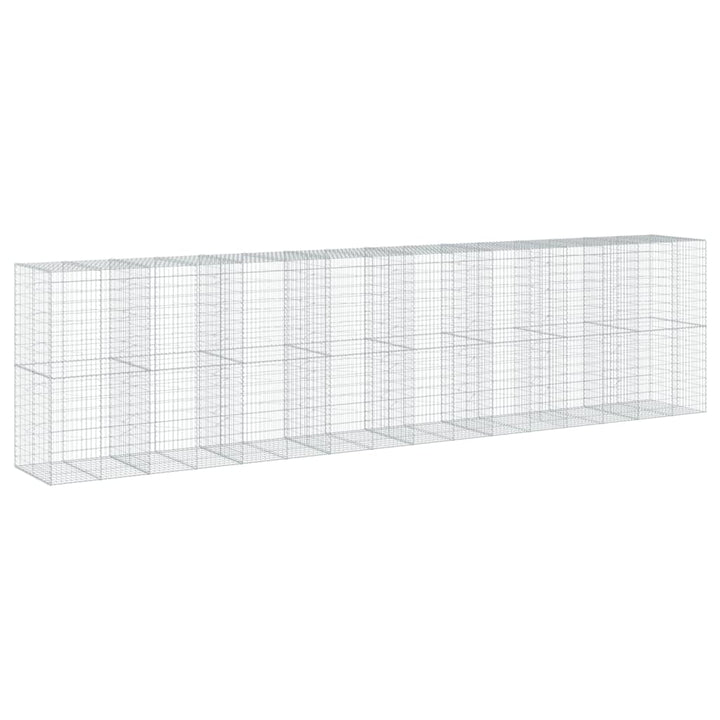 gabionkurv med cover 800x100x200 cm galvaniseret jern
