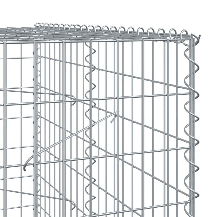 gabionkurv med cover 800x100x200 cm galvaniseret jern