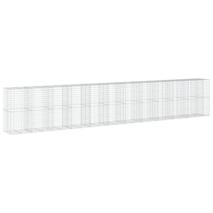 gabionkurv med cover 1150x100x200 cm galvaniseret jern