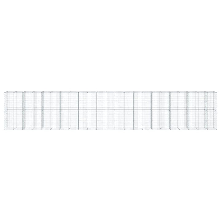 gabionkurv med cover 1150x100x200 cm galvaniseret jern