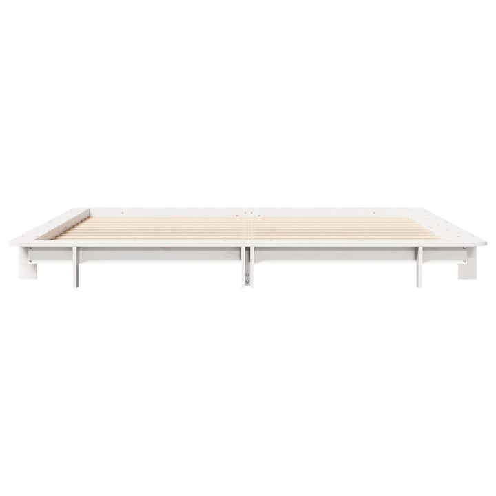 sengeramme uden madras 160x200 cm massivt fyrretræ hvid