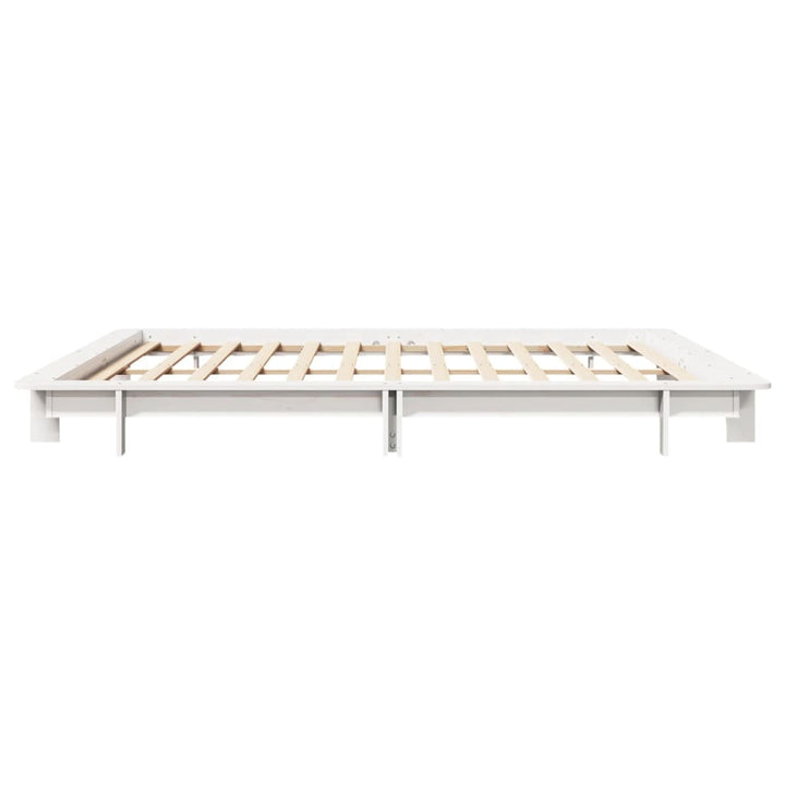 sengeramme uden madras 160x200 cm massivt fyrretræ hvid
