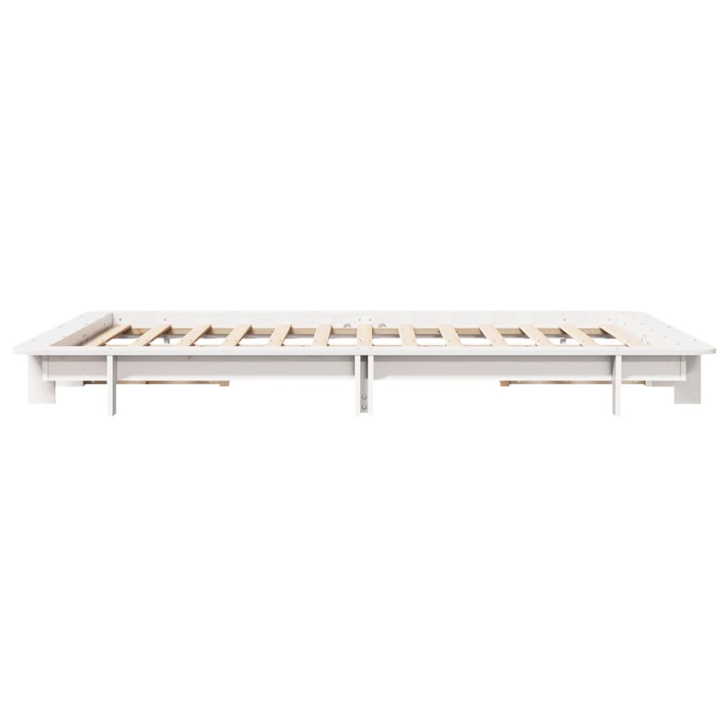 sengeramme uden madras 120x200 cm massivt fyrretræ hvid