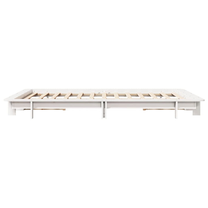 sengeramme uden madras 120x200 cm massivt fyrretræ hvid