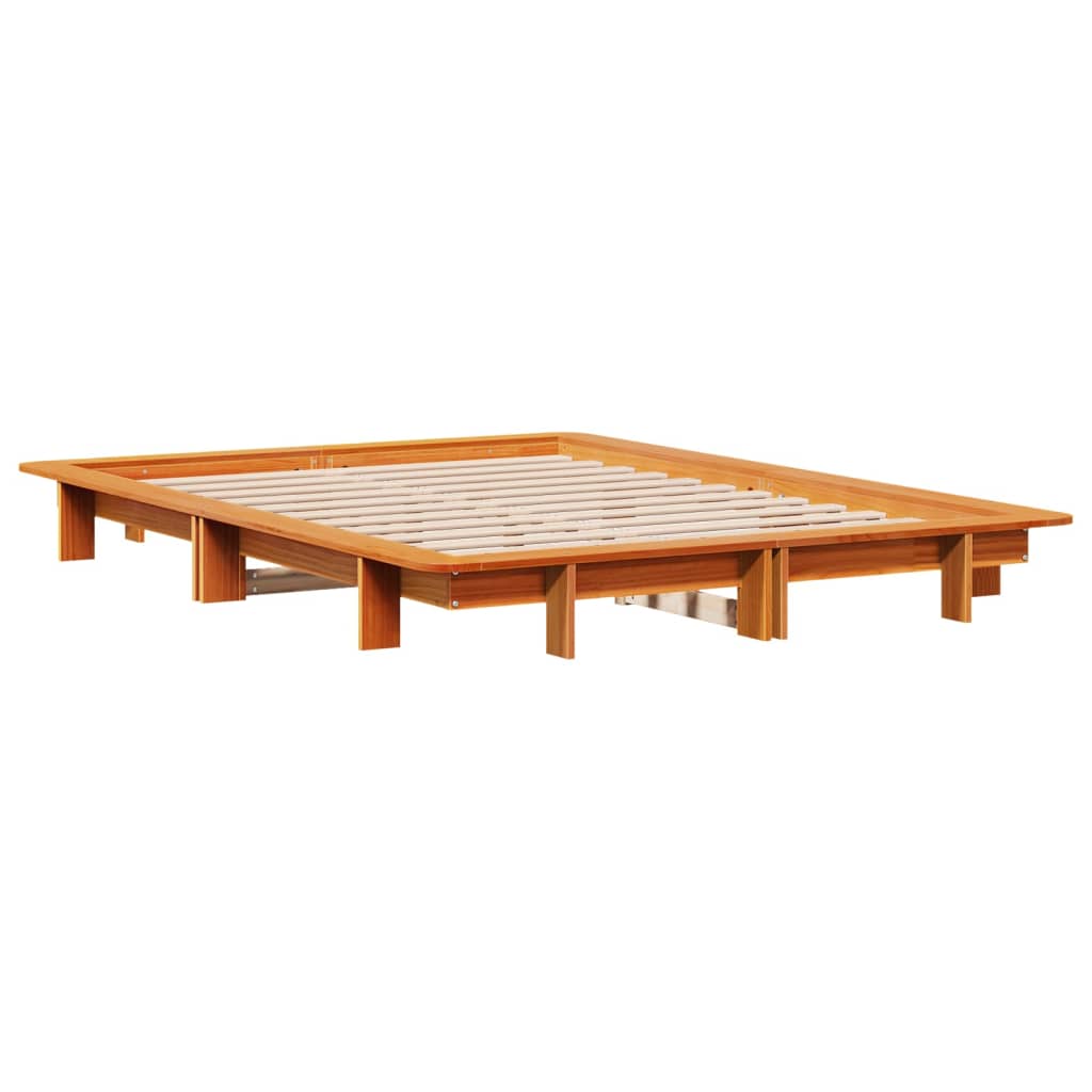 sengeramme uden madras 120x200 cm massivt fyrretræ gyldenbrun