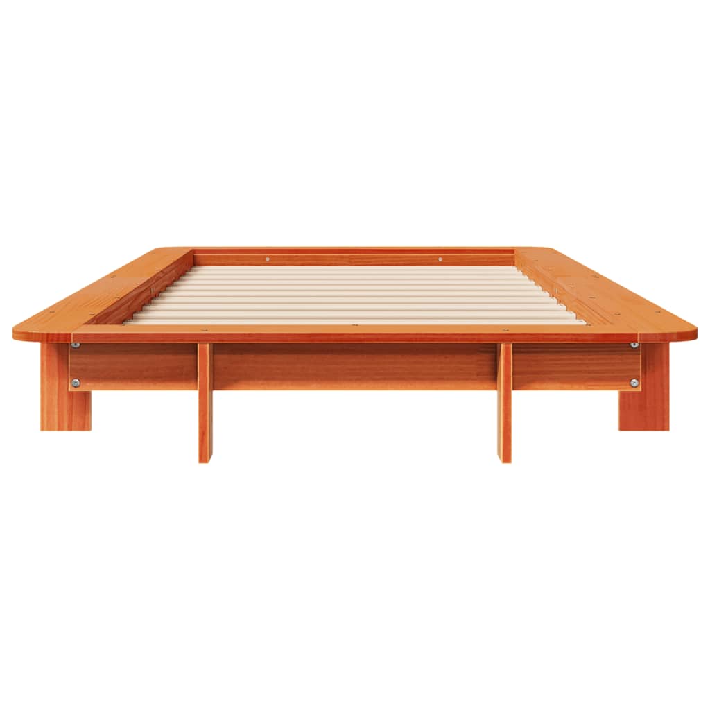 sengeramme uden madras 90x200 cm massivt fyrretræ gyldenbrun