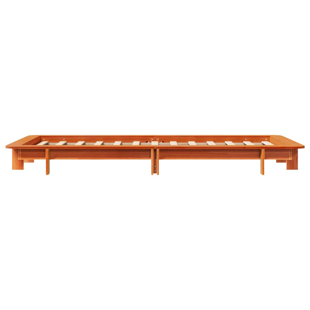 sengeramme uden madras 90x200 cm massivt fyrretræ gyldenbrun