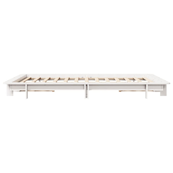 sengeramme uden madras 140x190 cm massivt fyrretræ hvid
