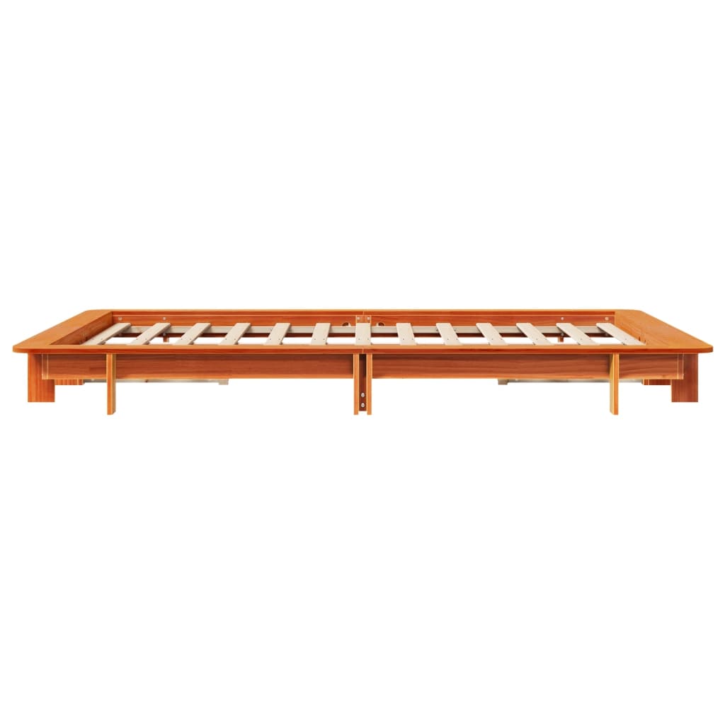 sengeramme uden madras 140x190 cm massivt fyrretræ gyldenbrun