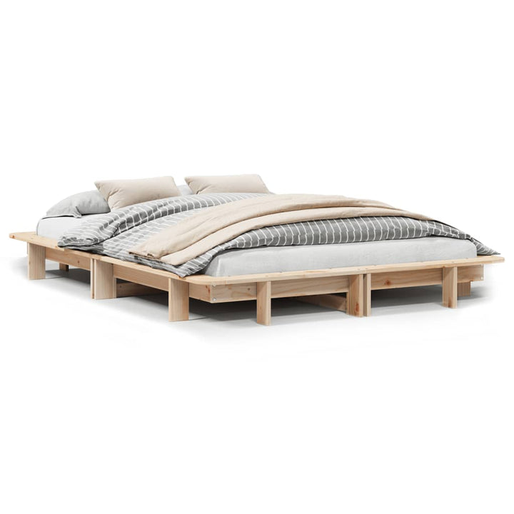 sengeramme uden madras 120x190 cm massivt fyrretræ