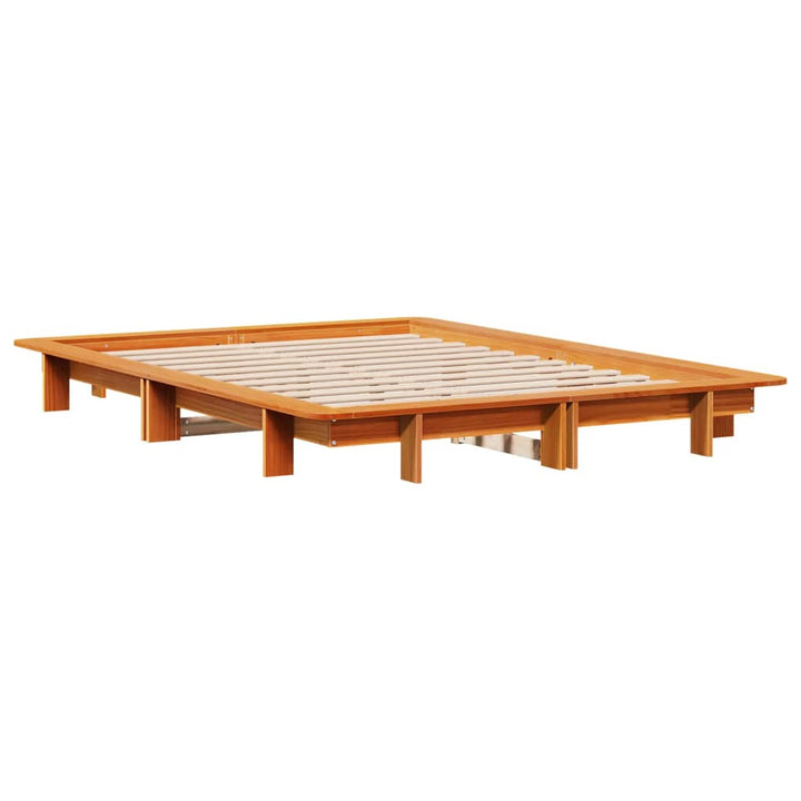 sengeramme uden madras 120x190 cm massivt fyrretræ gyldenbrun