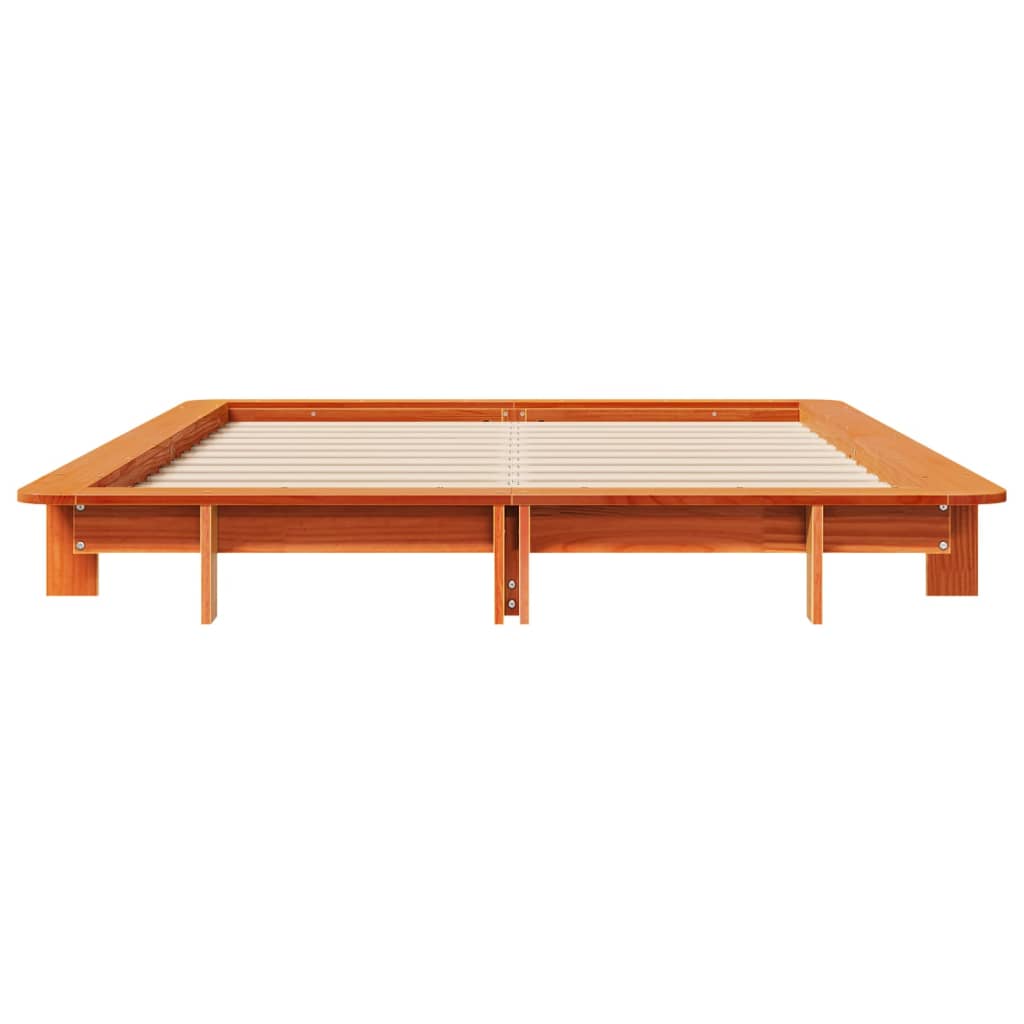 sengeramme uden madras 120x190 cm massivt fyrretræ gyldenbrun