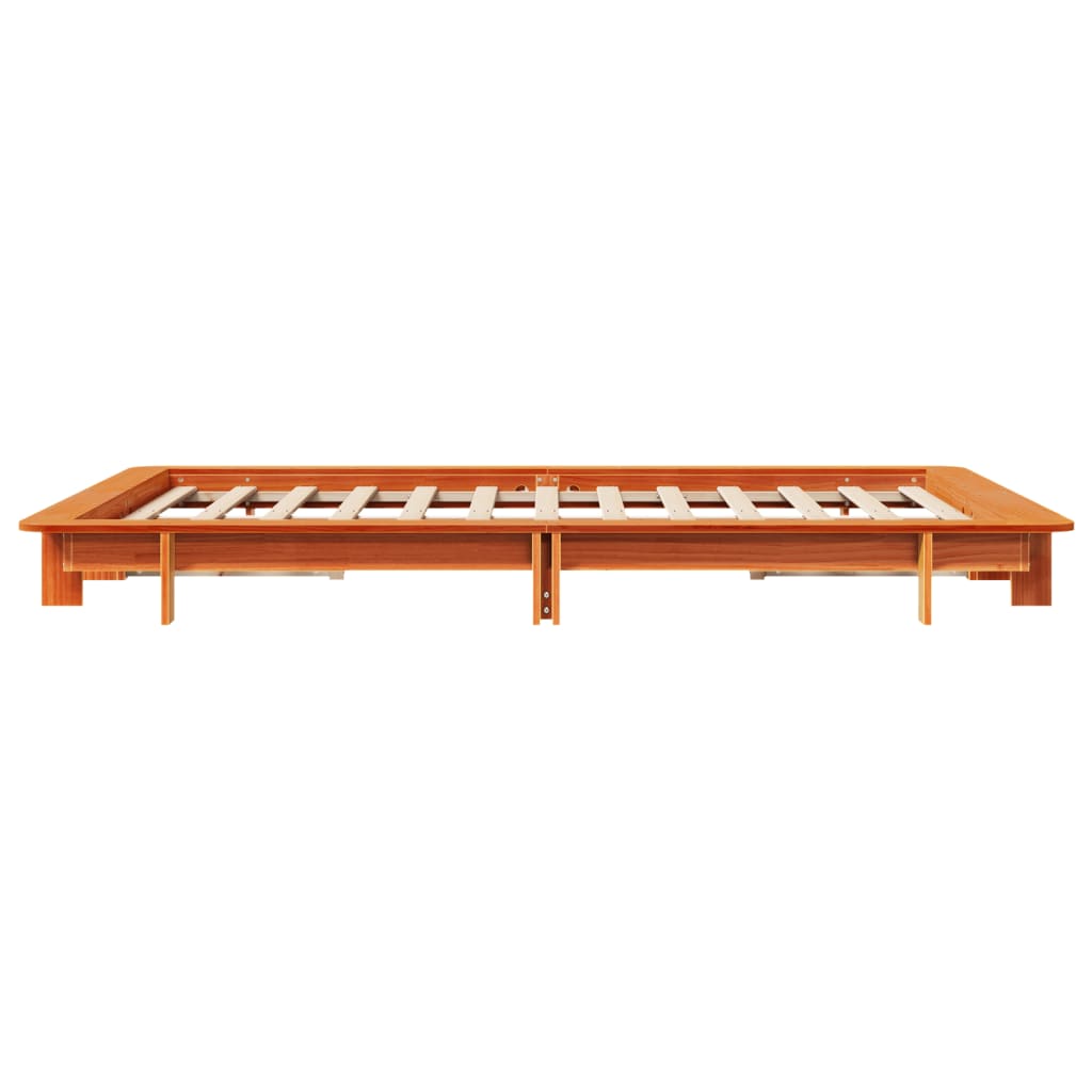 sengeramme uden madras 120x190 cm massivt fyrretræ gyldenbrun