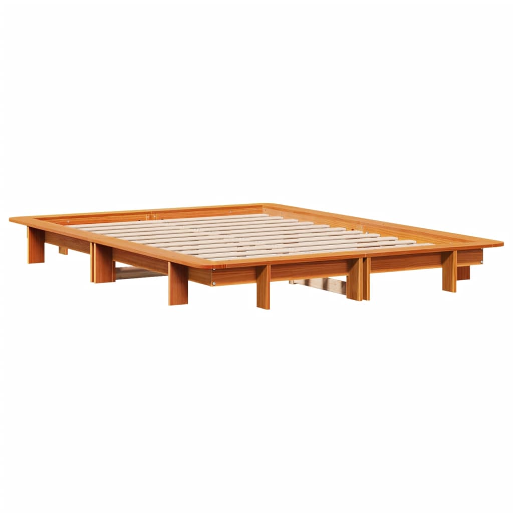 sengeramme uden madras 120x190 cm massivt fyrretræ gyldenbrun