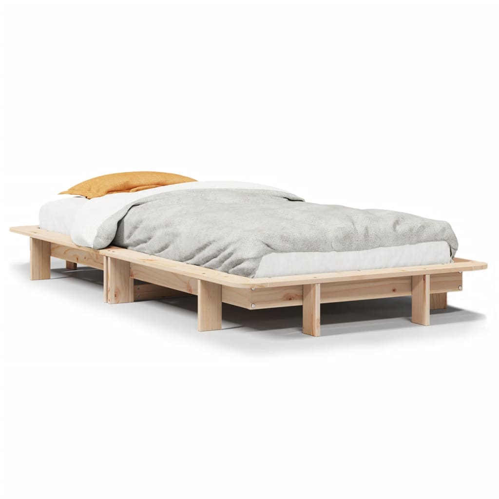 sengeramme uden madras 90x190 cm massivt fyrretræ