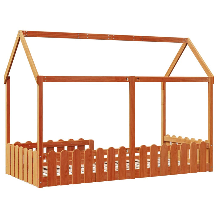 sengeramme til husseng 90x200 cm massivt fyrretræ gyldenbrun