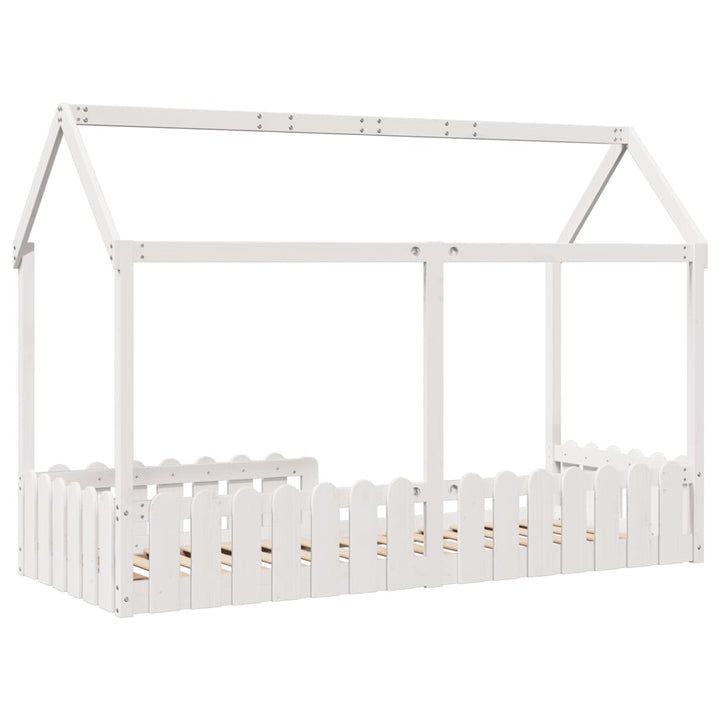 sengeramme til husseng 80x200 cm massivt fyrretræ hvid