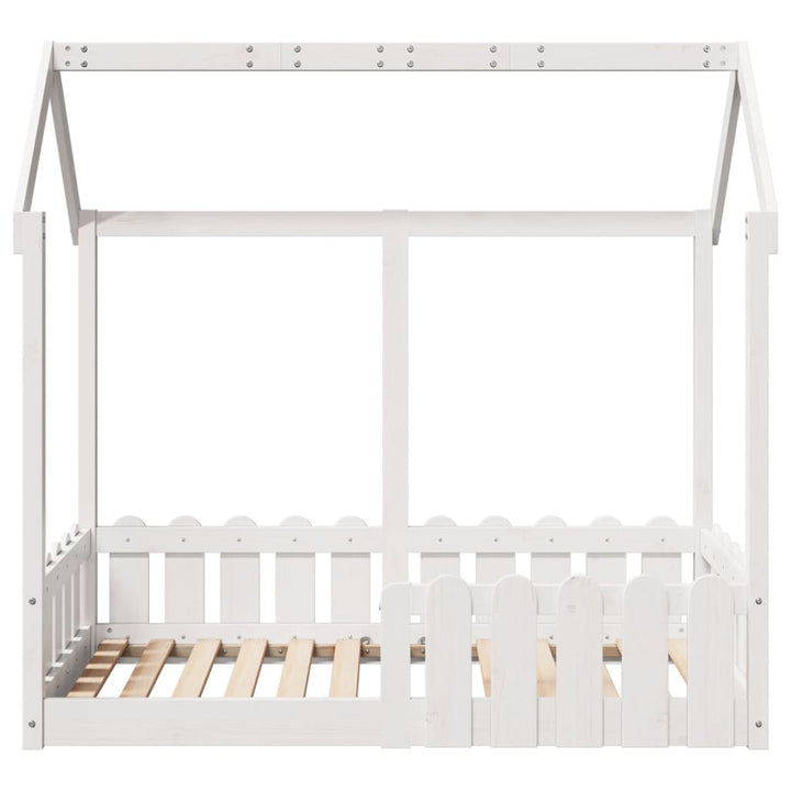 sengeramme til husseng 70x140 cm massivt fyrretræ hvid