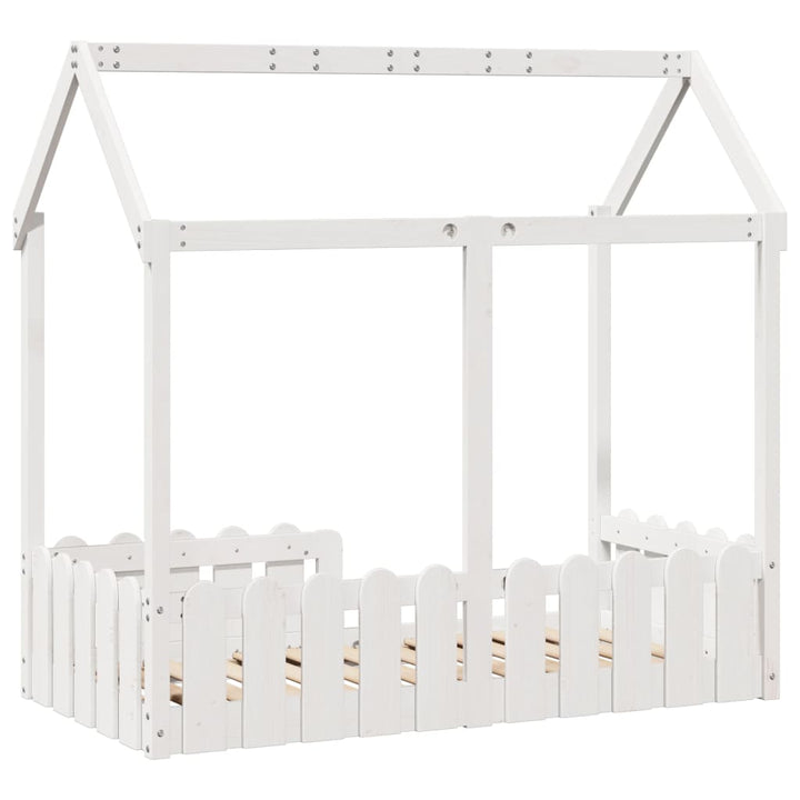 sengeramme til husseng 70x140 cm massivt fyrretræ hvid