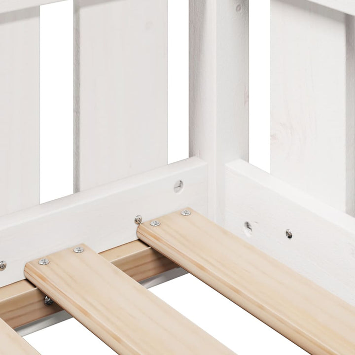 sengeramme til husseng 70x140 cm massivt fyrretræ hvid