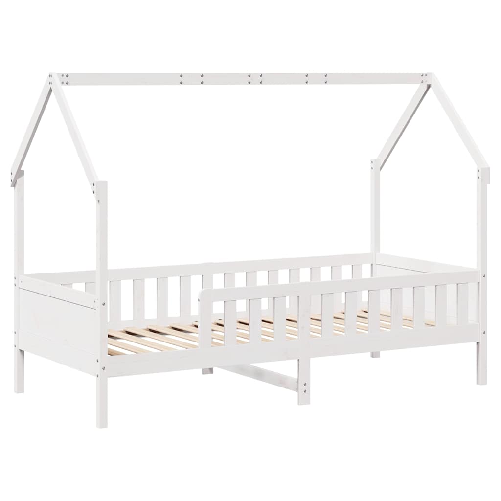 sengeramme til husseng 90x200 cm massivt fyrretræ hvid
