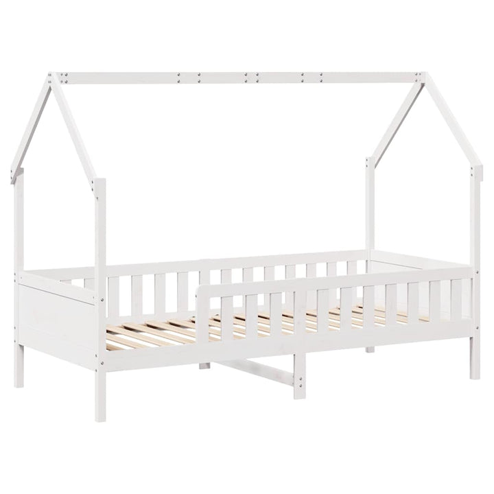 sengeramme til husseng 90x200 cm massivt fyrretræ hvid