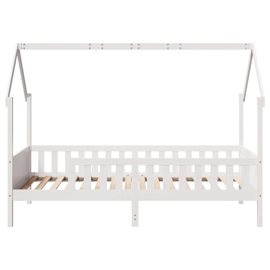 sengeramme til husseng 80x200 cm massivt fyrretræ hvid