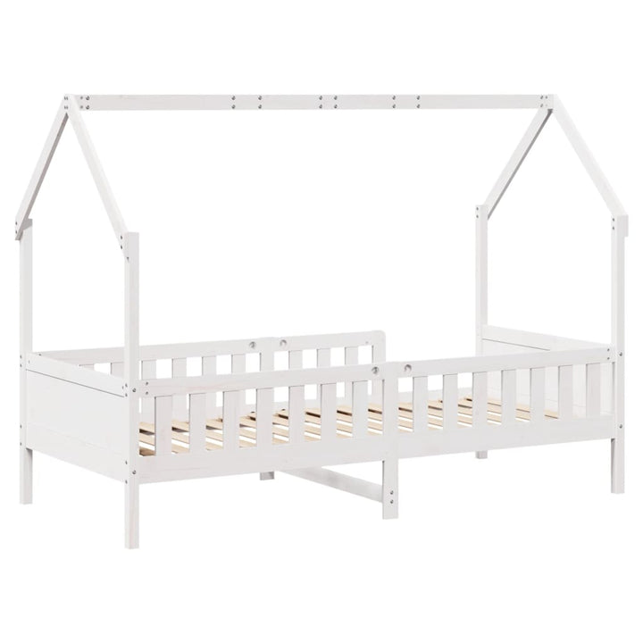 sengeramme til husseng 90x190 cm massivt fyrretræ hvid