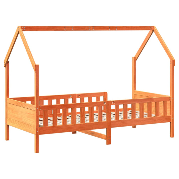 sengeramme til husseng 90x190 cm massivt fyrretræ gyldenbrun