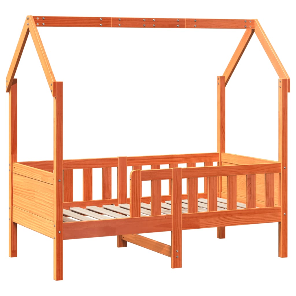 sengeramme til husseng 70x140 cm massivt fyrretræ gyldenbrun