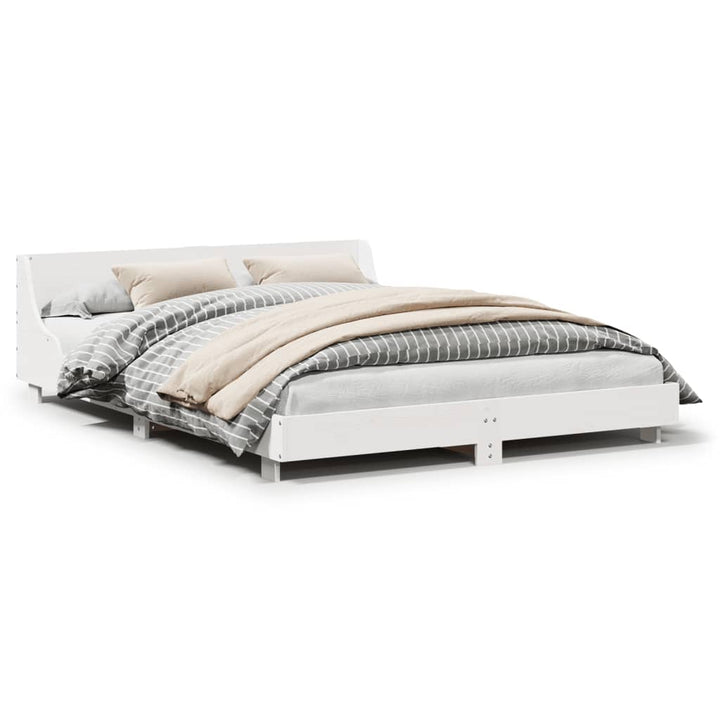 sengeramme uden madras 160x200 cm massivt fyrretræ hvid