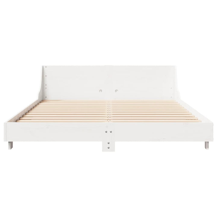 sengeramme uden madras 160x200 cm massivt fyrretræ hvid