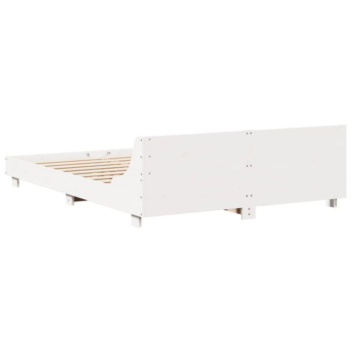 sengeramme uden madras 160x200 cm massivt fyrretræ hvid