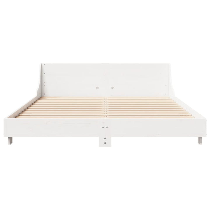 sengeramme uden madras 150x200 cm massivt fyrretræ hvid