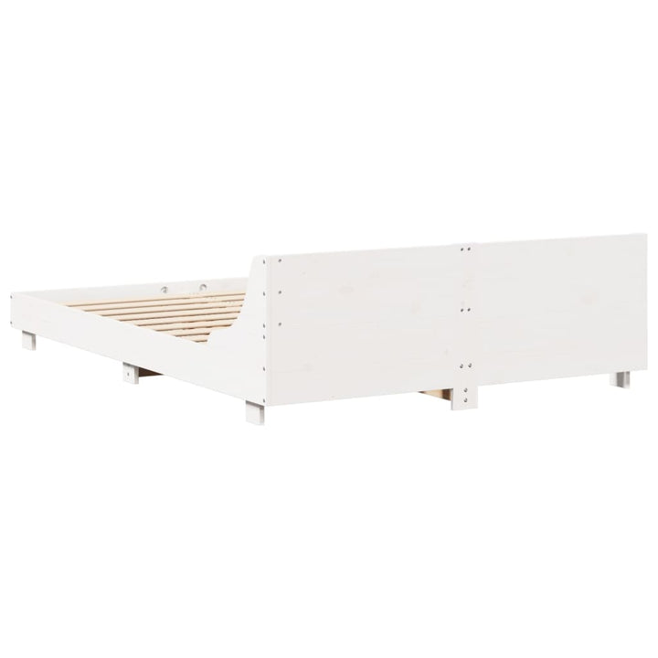 sengeramme uden madras 150x200 cm massivt fyrretræ hvid