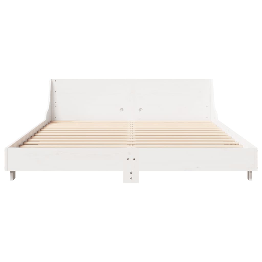 sengeramme uden madras 140x200 cm massivt fyrretræ hvid