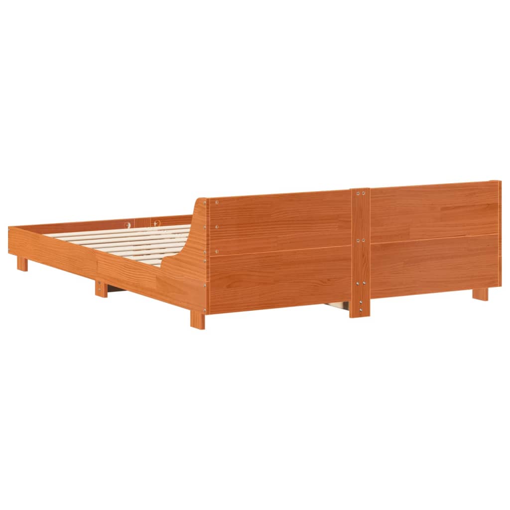 sengeramme uden madras 120x200 cm massivt fyrretræ gyldenbrun