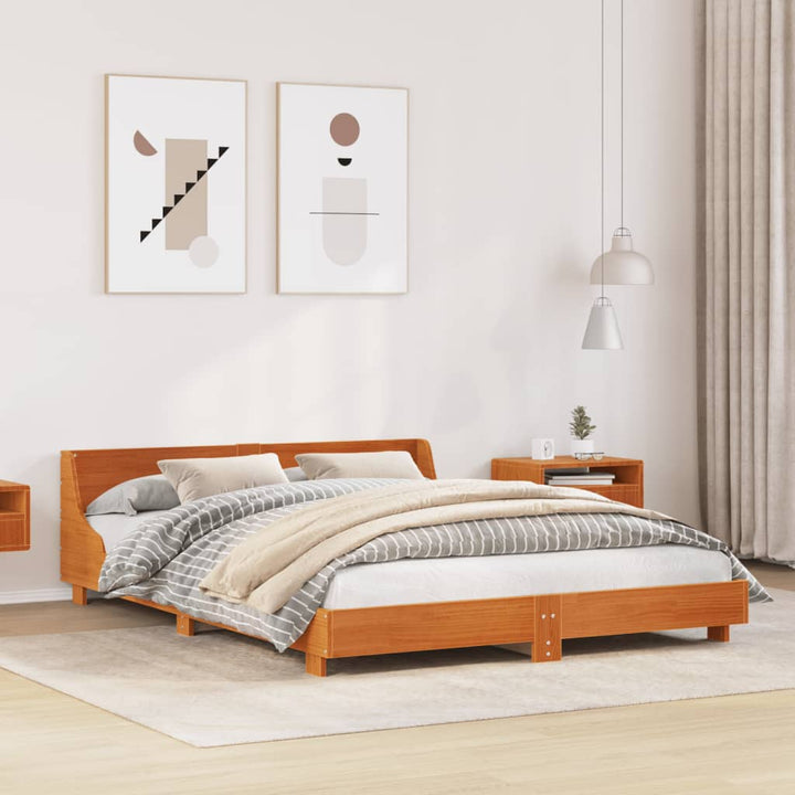 sengeramme uden madras 120x200 cm massivt fyrretræ gyldenbrun