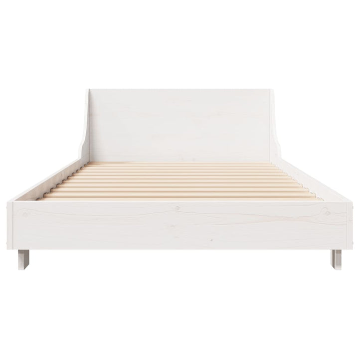 sengeramme uden madras 100x200 cm massivt fyrretræ hvid