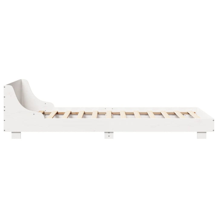 sengeramme uden madras 100x200 cm massivt fyrretræ hvid