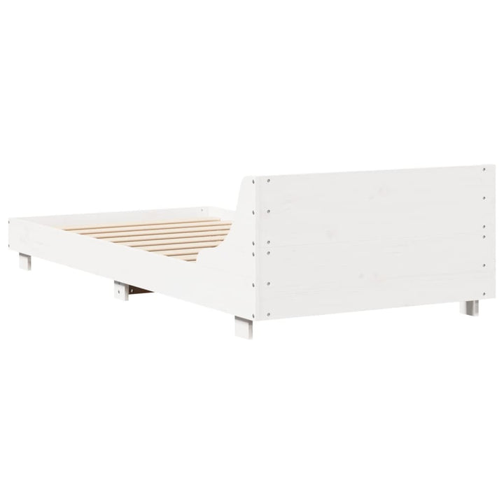 sengeramme uden madras 100x200 cm massivt fyrretræ hvid
