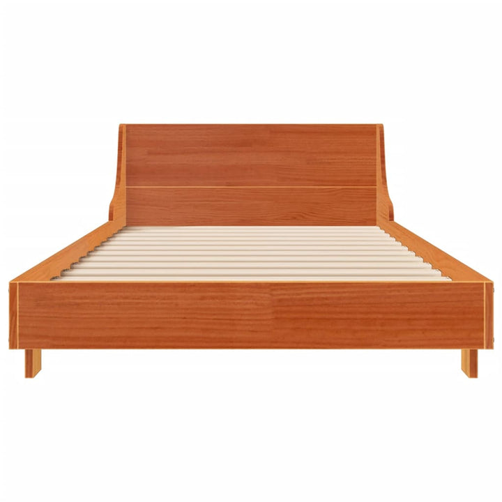 sengeramme uden madras 100x200 cm massivt fyrretræ gyldenbrun