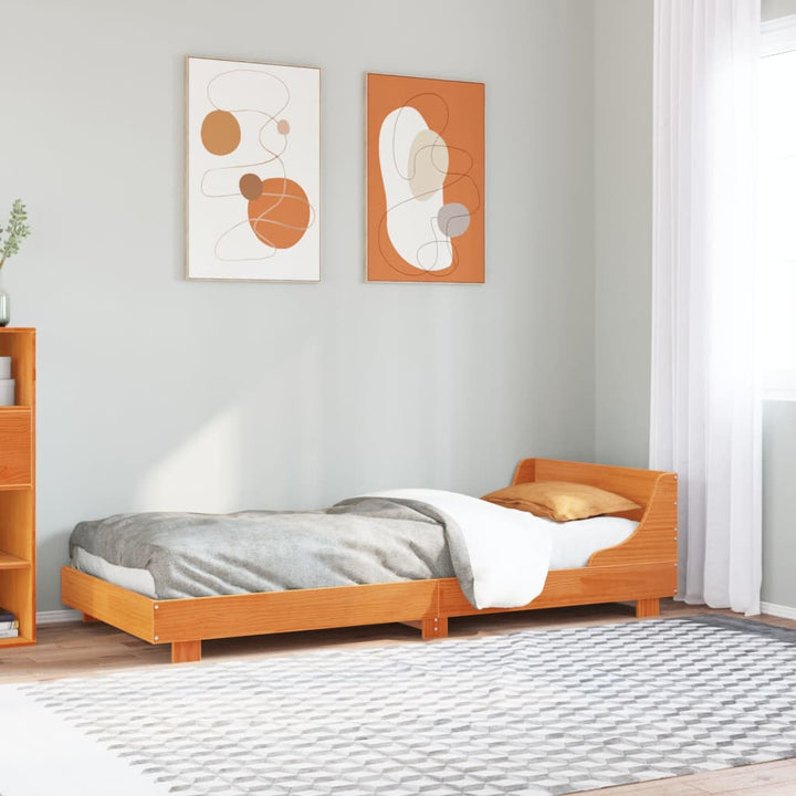 sengeramme uden madras 100x200 cm massivt fyrretræ gyldenbrun
