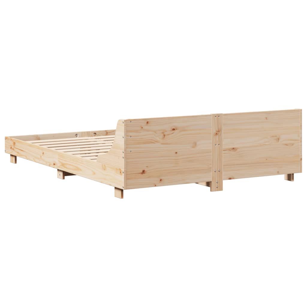 sengeramme uden madras 140x190 cm massivt fyrretræ