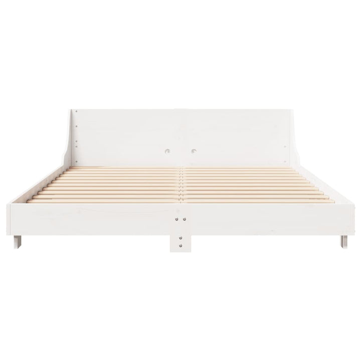 sengeramme uden madras 140x190 cm massivt fyrretræ hvid