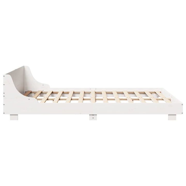 sengeramme uden madras 140x190 cm massivt fyrretræ hvid