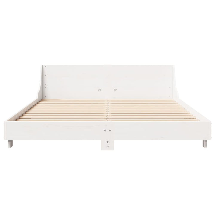 sengeramme uden madras 120x190 cm massivt fyrretræ hvid