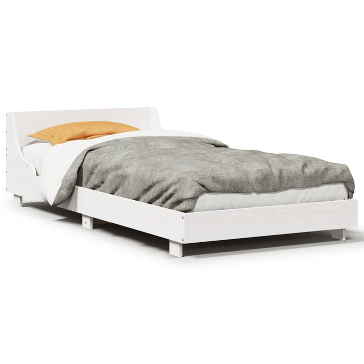 sengeramme uden madras 90x190 cm massivt fyrretræ hvid